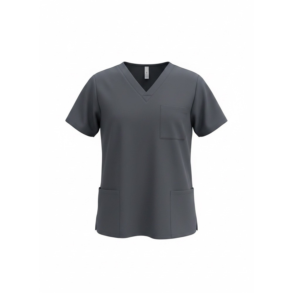 Womens Charcoal Gray V-Neck Scrub Set Top and Jogger‎ Pants Small